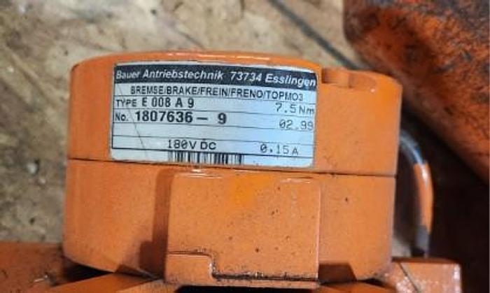 Used Bauer,D-73734,Esslingen 1807636-9 Electric Motor 50Hz - GHB-5