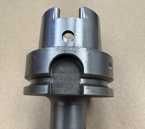 Used BRINEY HSK63ASF-025-550 SHRINK FIT TOOL HOLDER