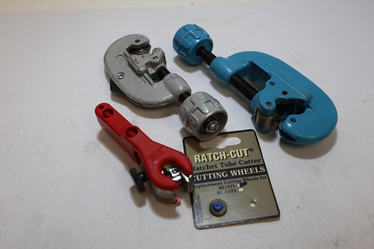 Used Lot of 3 Tube Cutters RIDGID No. 10 Swagelok & Batch-Cut RC-375 Used