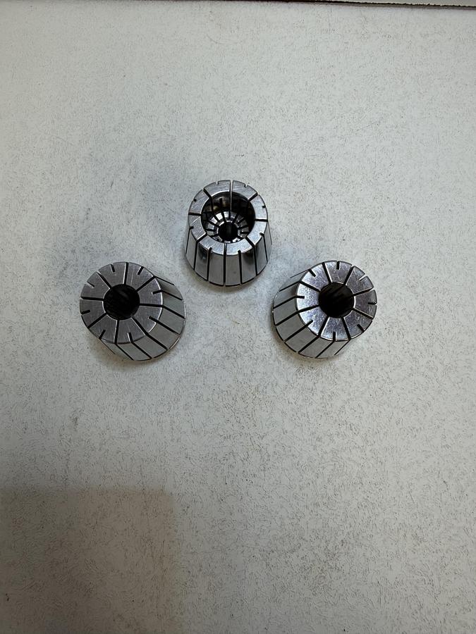 Used Techniks ER40 Collet Lot of 3 (2) 1/2" & (1) 8-7mm Precision Collets CNC Tooling