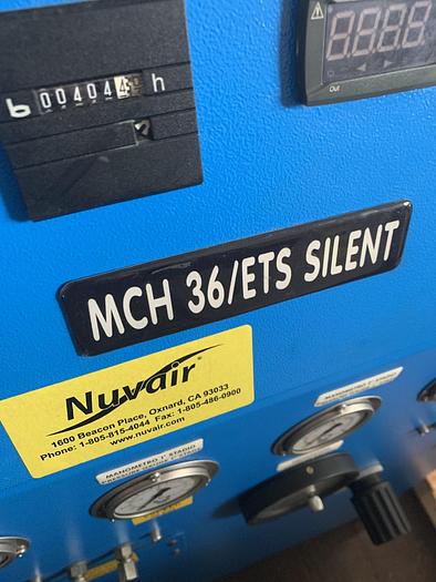 Used Nuvair MCH36/ETS Silent Scuba Tank/Air Compressor 440V/60Hz/52A 6000 PSI GHA-up