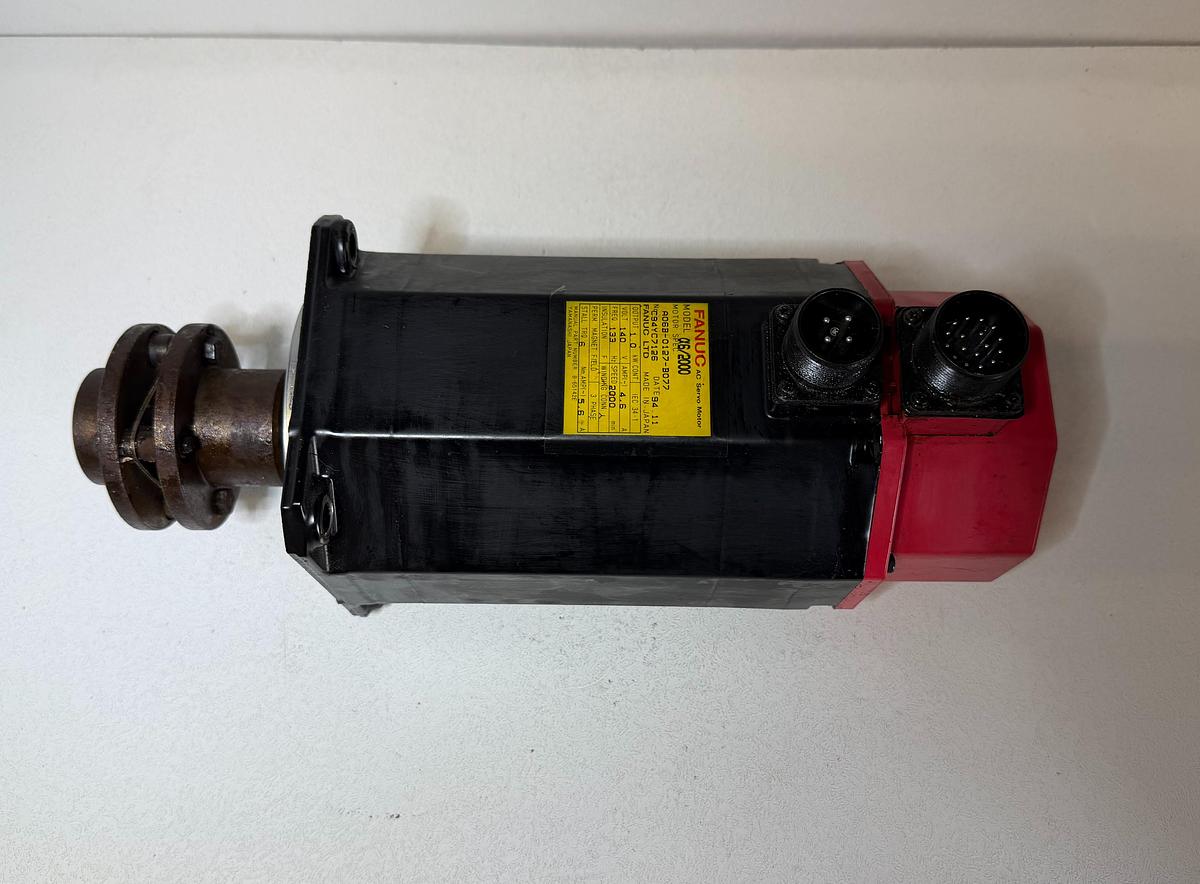 Used FANUC A06B-0127-B077#7000 AC Servo Motor A6/2000 w/ Alpha i64 Encoder (TPR Shaft)