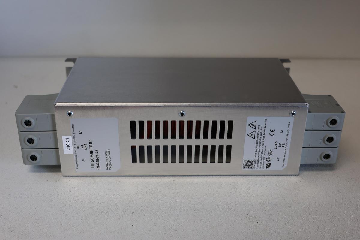 Used Schaffner FN3258-75-34 3-phase EMI/RFI filter
