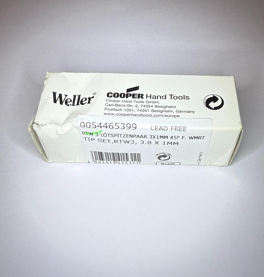 Used (NEW) Weller RTW3 - Tweezer Cartridge (Non Mil Spec) for WXMT/WMRT, 45° Chisel - 1mm x 3mm 