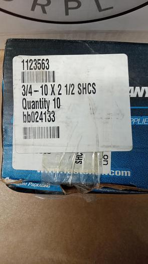 Pack of 10 3/4-10X2 1/2 Socket Head Cap Screws GH502