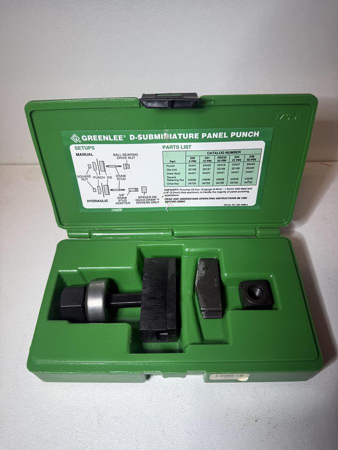 Used Greenlee RS232 Electronic Connector Panel Punch GHA-82