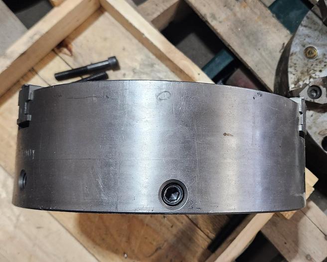 Used BUCK 12" THREE-JAW LATHE CHUCK w/ PLAIN BACK MOUNT - GHA-77