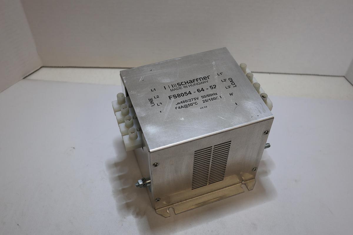 Used Schaffner FS8054-64-52 EMI/RFI Power Line Filter 480/275V 64A Industrial