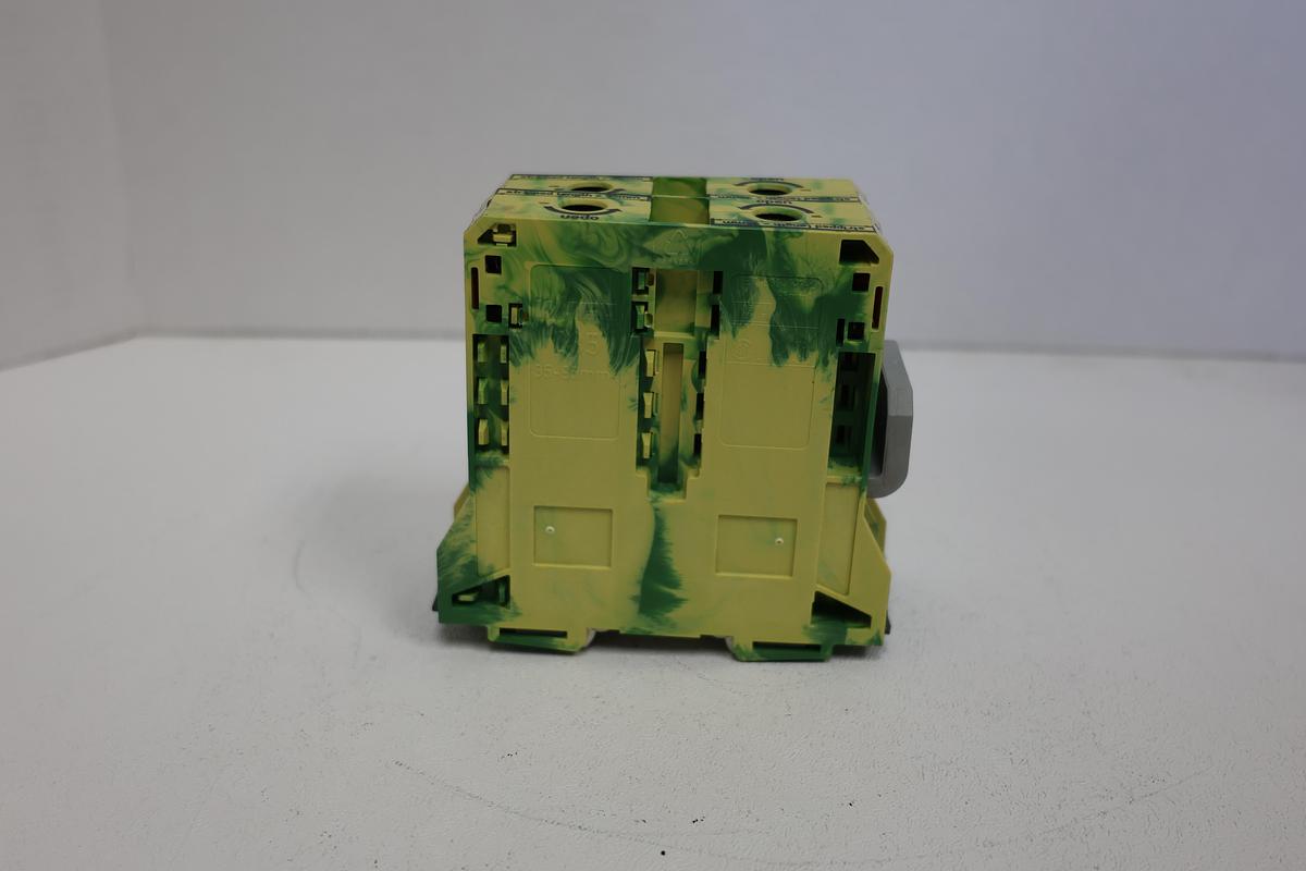 Used WAGO Power Cage Clamp 2 Conductor Ground Terminal Block Model: 285-1187 2 Conductor GHA-187