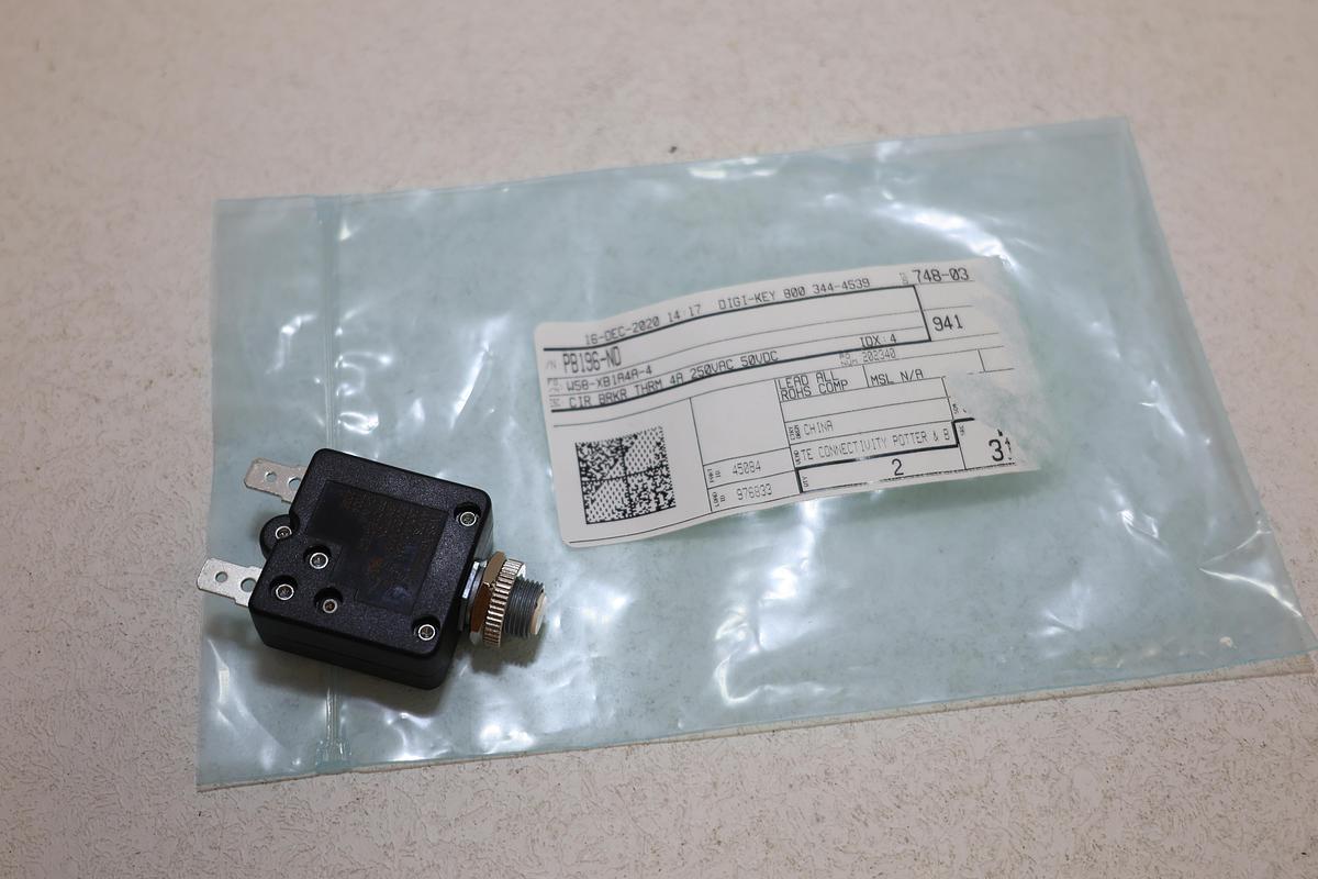 TE Connectivity W58-XB1A4A-4 4A Thermal Circuit Breaker Panel Mount NEW