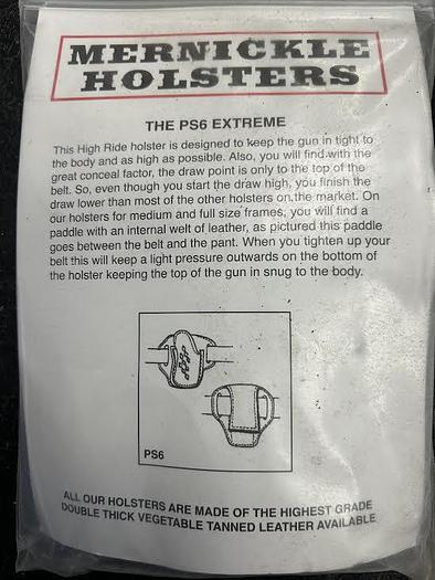 Mernickle PS6 Extreme Left Hand Holster - Fits Titan Derringer - GHC-1