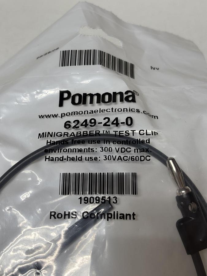 Used (Lot of 4) Pomona 6249-24-0 Minigrabber Test Clip Patch Cord GHA-74