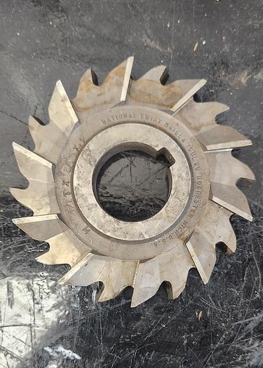 Used 4 x 1/2 x 1-1/4" HSS Side Milling Cutter - Staggered Tooth - Lot of 3 - GHB-49