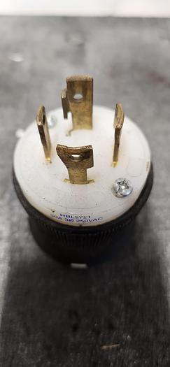 Used Hubbell HBL2721 250VAC 30AMP Locking Plug - Black/White - GHA-125