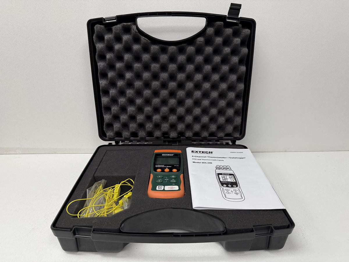 Used Extech SDL200 4-Channel Temperature Meter – Data Logging Thermometer with SD Card Slot TESTED GHC-40