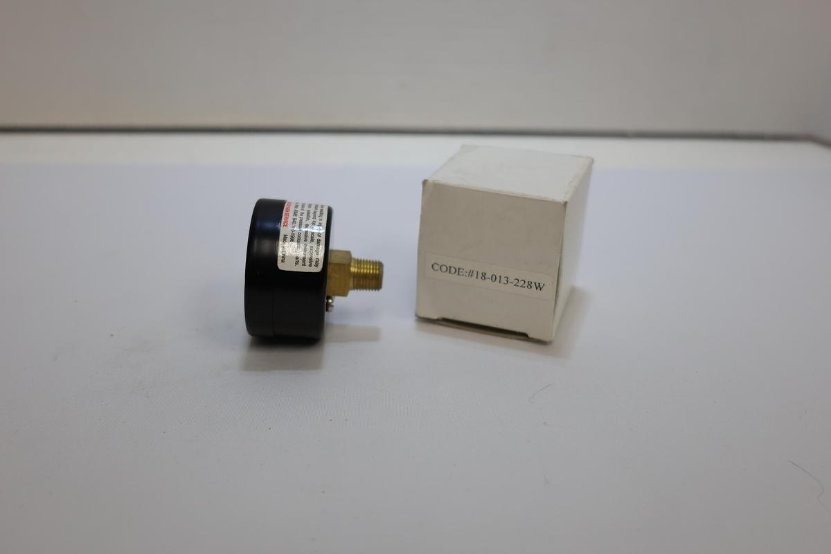 160 PSI Pressure Gauge MPa Bar PSI White Face Rear Mount NOS 18-013-228W