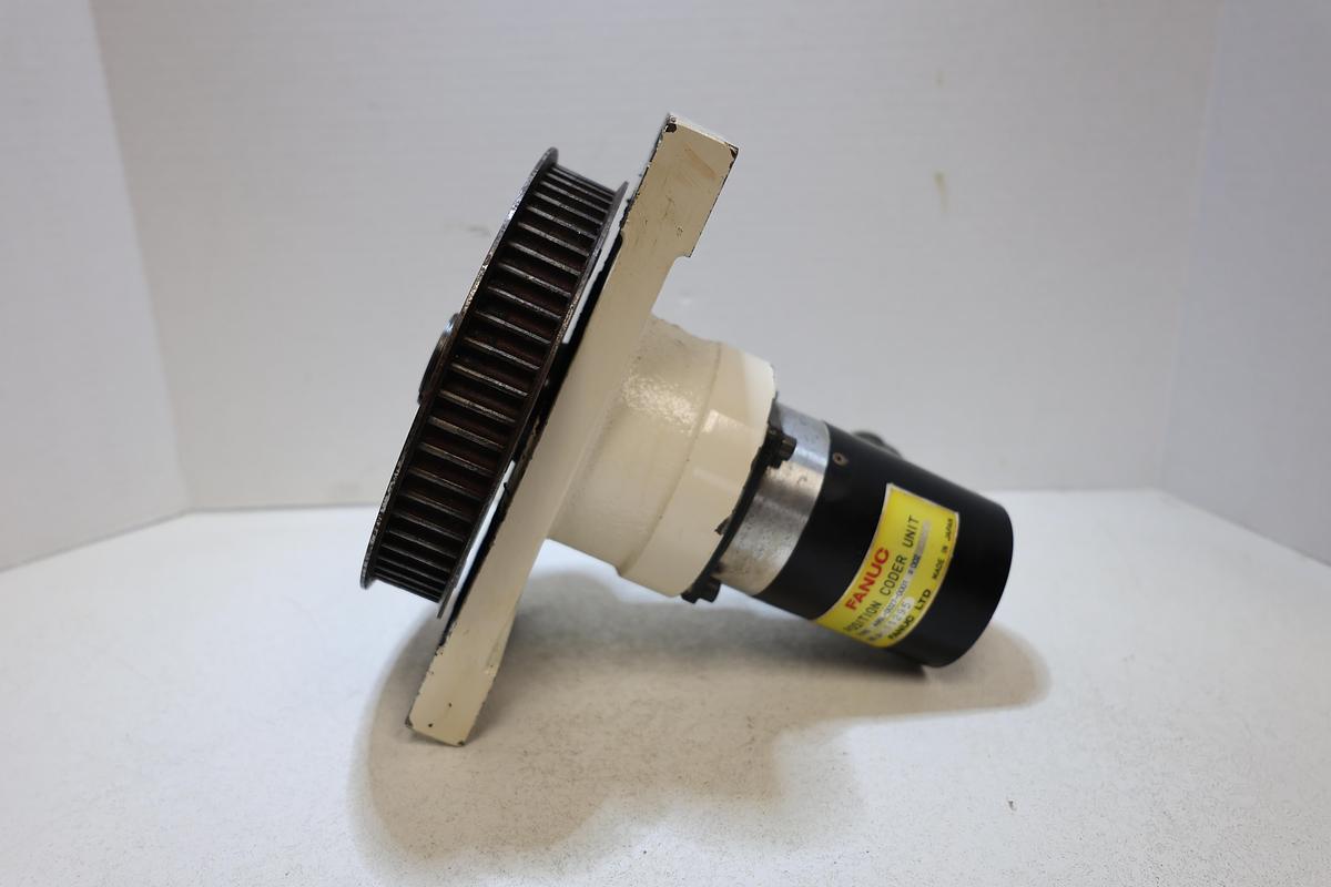 Used Fanuc A86L-0027-0001#002 Position Coder Unit w/ Pulley & Mount Used