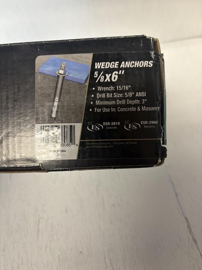 Power Pro Concrete Wedge Anchors 10pc 5/8"X 6"  GHB-64