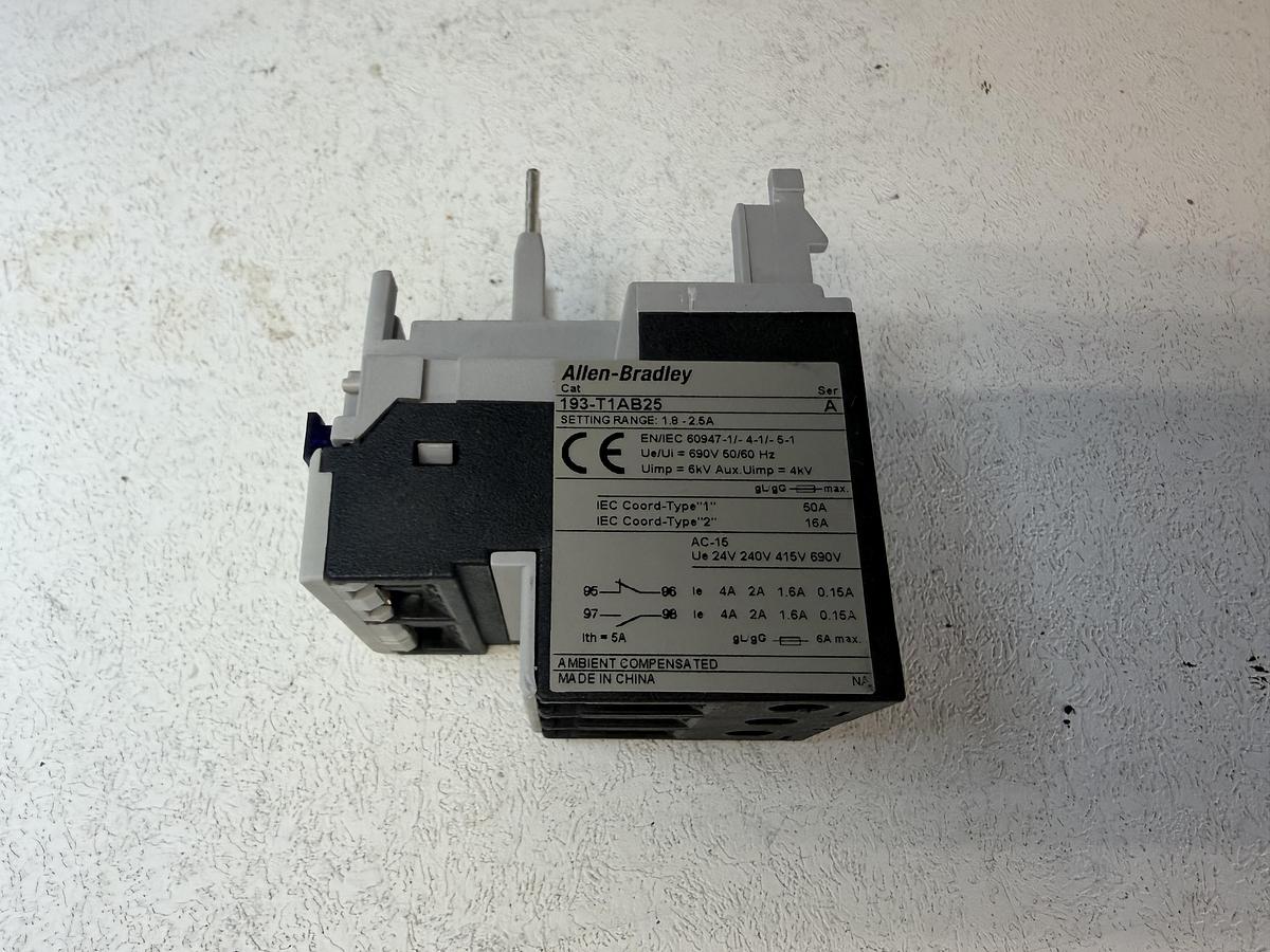 Used (Lot of 3) Allen-Bradley 193-T1AB25 Overload Relay 1.8–2.5A Ser A GHA-184 
