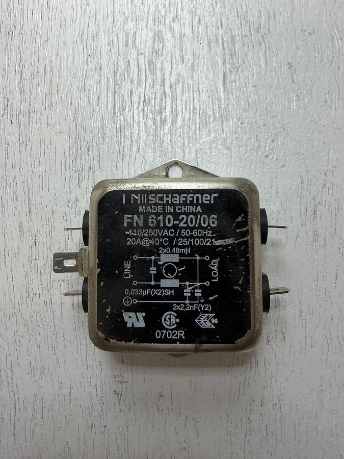 Used Schaffner FN 610-20/06 20A/120/250V- 50/60Hz GHA-177