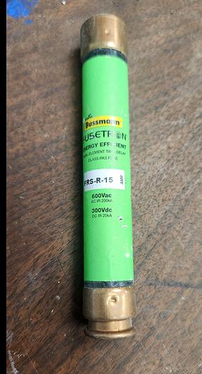 Used Bossman Fusetron FRS-R-15 15 AMP 600V Dual Element Time Delay - GHGC-D16