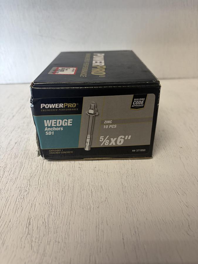Power Pro Concrete Wedge Anchors 10pc 5/8"X 6"  GHB-64