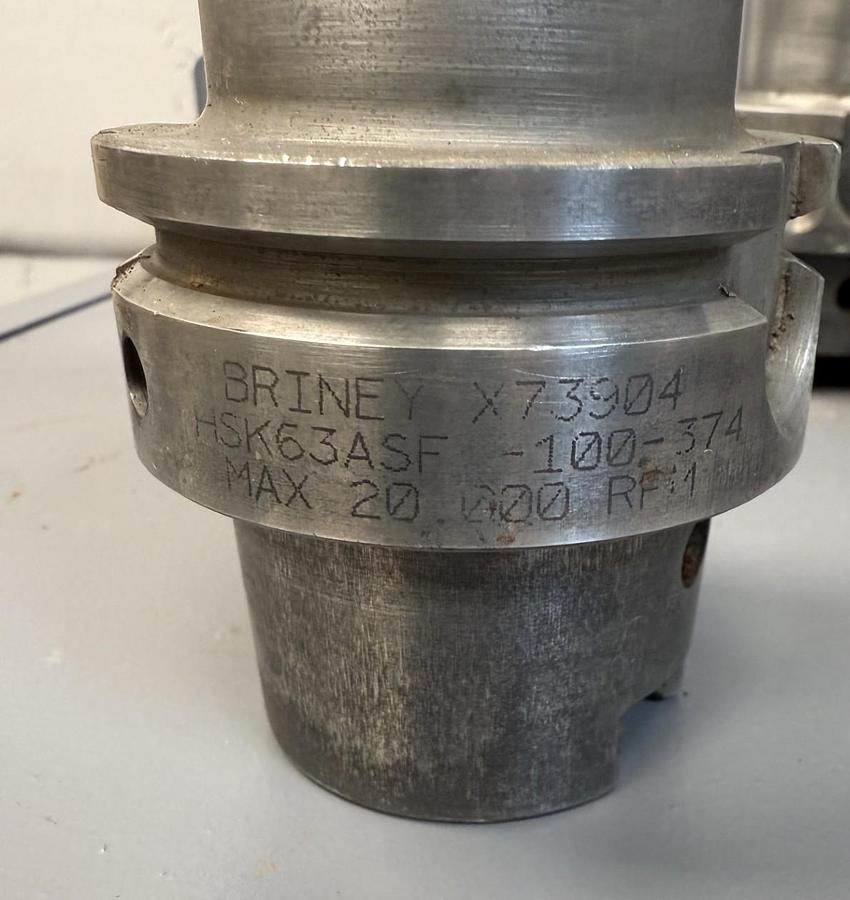 Used BRINEY HSK63ASF-100-374 Shrink Fit Tool Holder GHA-49