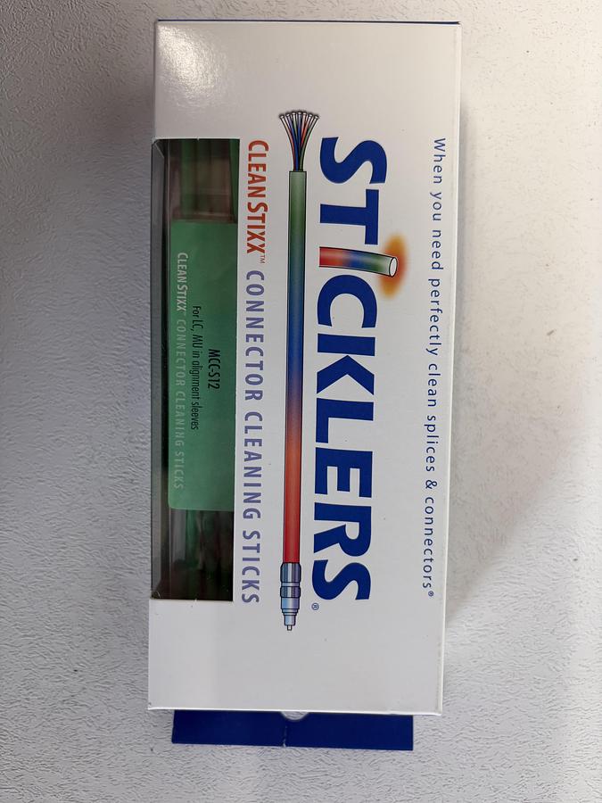 Used STICKLERS MCC-S12 1.25mm CLEAN STIXX FIBER OPTIC PORT CLEANER QTY 50 STICKS