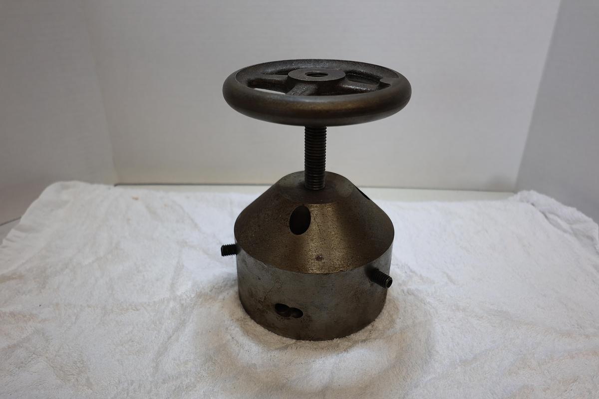 Used Vintage Cast Iron Handwheel Screw Jack Positioning Fixture Tool