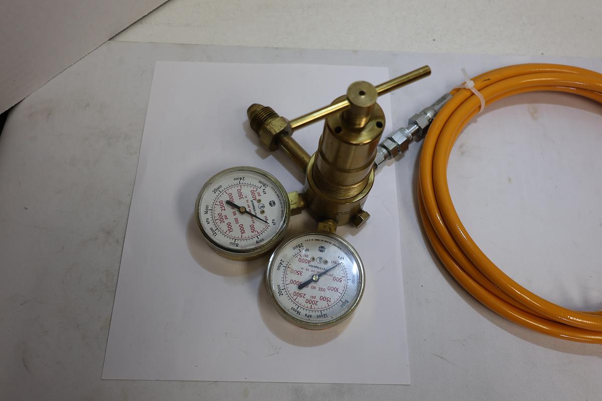 Used Victor SR4J High Pressure Nitrogen Charging Regulator Kit 10' Hose DADCO SV-3G