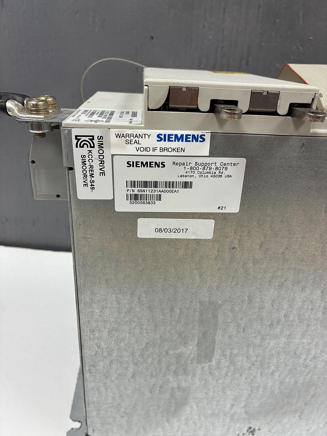 Used Siemens SIMODRIVE 611 1P 6SN1123-1AA00-0EA1 Power Module – Axis Module, 50A version A GHC-50