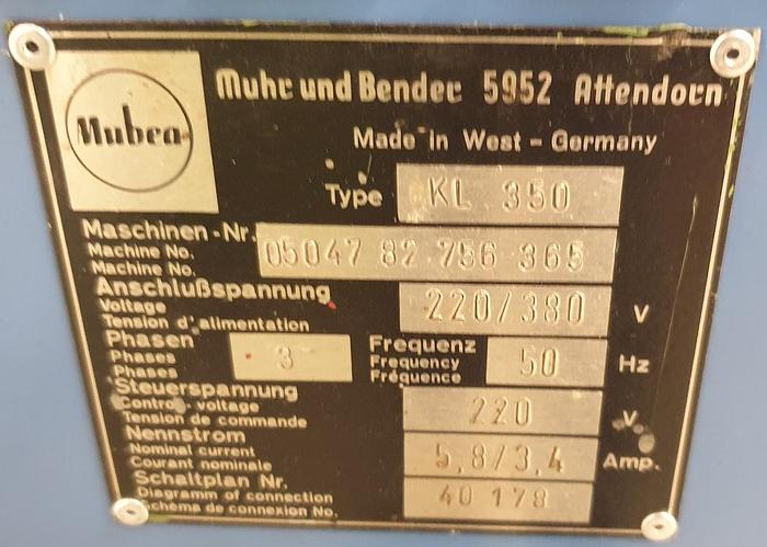 Gebraucht Lochstanze Mubea KL 350