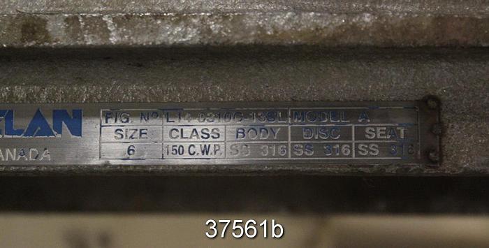 Used Velan 6" Hand Operated Knife Gate Valve, L14-0310C-13SL #37561