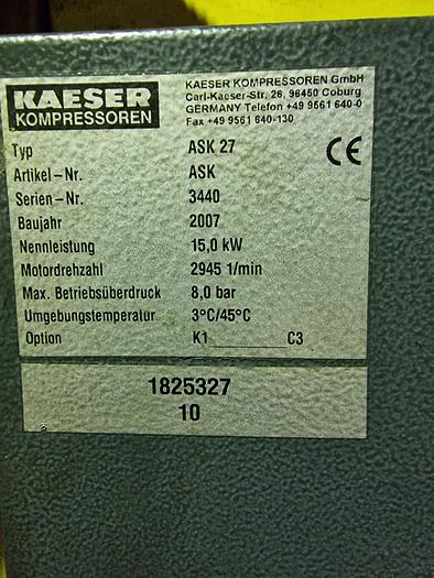 Used 2007 Kaeser compressors