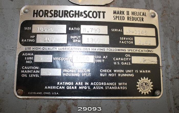 Used Horsburgh & Scott Mark II Helical Speed Reducer #29093