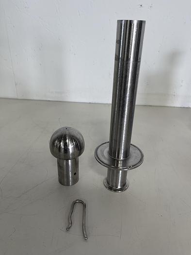 Used Detachable Stainless Steel 15" Spray Ball w/ 1 1/2" Sanitary Fittings