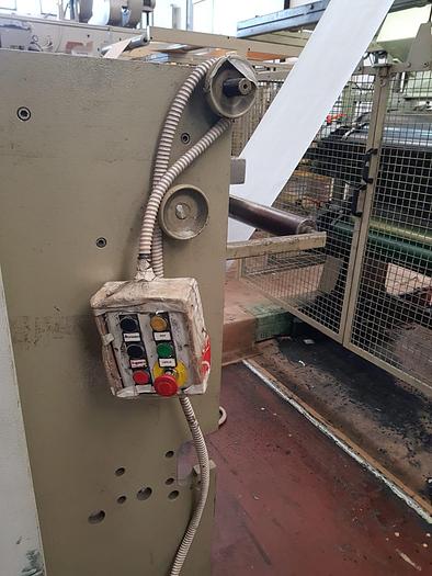 Used (visible in production) 2000 MANZONI Seriana 31 with in line 4 col. flexo - Flat & satchel (V) paper bag making machine