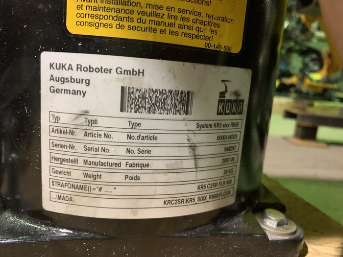 Used KUKA KR 5 SIXX R650 6 AXIS CNC ROBOT