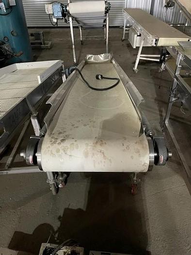 Used 18" Wide x 13' Long Sanitary Flatbelt Incline Conveyor
