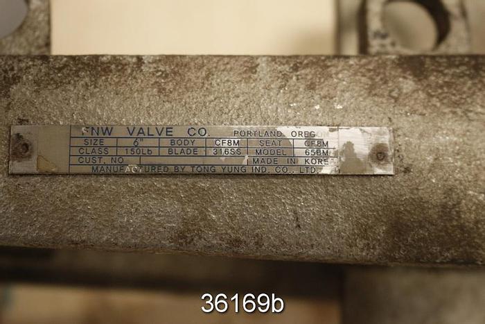 Used Velan 6" Hand Operated Knife Gate Valve #36169