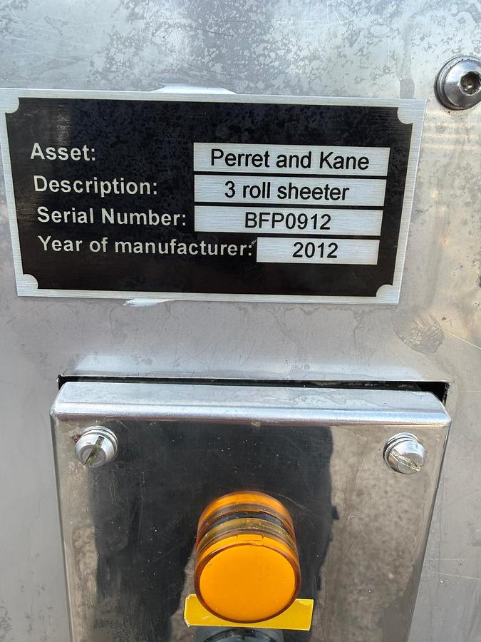 Used Perrett & Kane 18" 3 Roll Sheeter