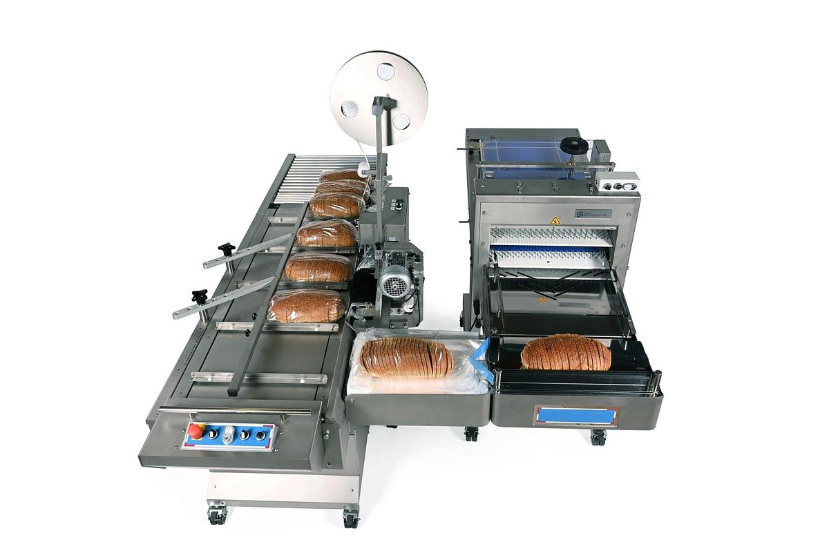 Daub Conveyor Fed Cross Cut Bread Slicer and Packaging Line