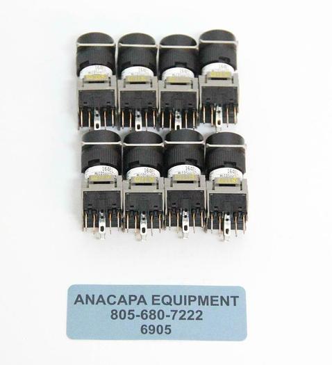 Alcoswitch TE Connectivity 164EL Push Button RND ILL NEW LOT OF 8 (6905)