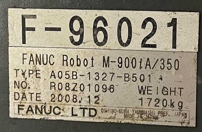 Used FANUC M900iA/350 6 AXIS ROBOT WITH R30iA CONTROLLER AND SERVO SPOT WELD GUN