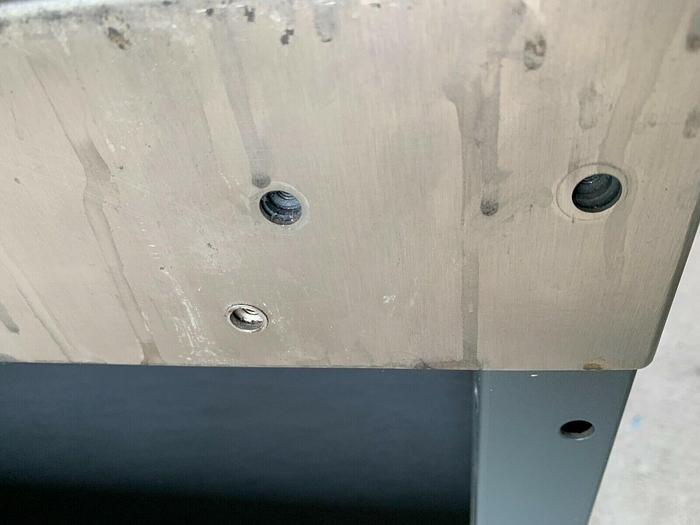 Used Stainless steel table, 125 x 75 x 68,5-86cm, Height adjustable , Workshop