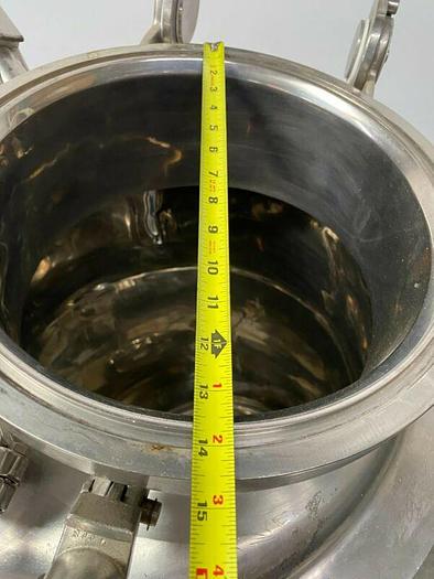 Used LEE 150 Liter Stainless Steel Jacketed 45 PSI Reactor w/ Sight Glass & Valves