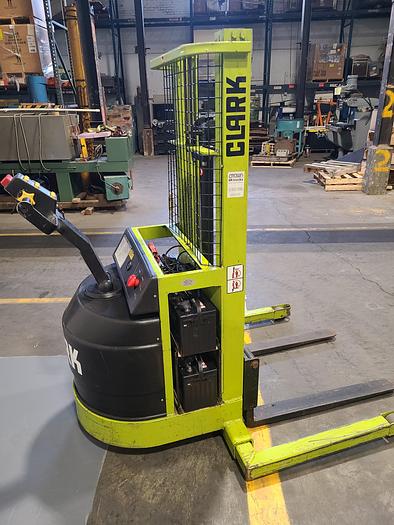 Used Clark 1500 Lb Pallet Jack Fork Lift Model CSM7 Lift Height 88" Power Lift & Power Drive