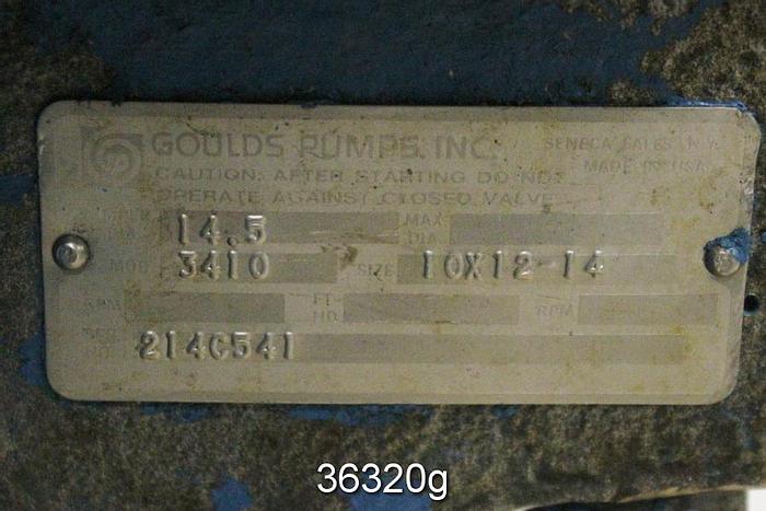 Used Goulds 3410 Split Case Pump, 10x12x14 #36320