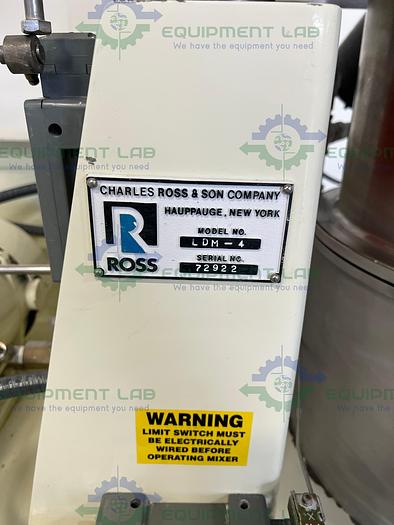Used Charles Ross LDM-4 Double Planetary Jacketed Mixer 4 Gallon w/ 1.5 HP Motor