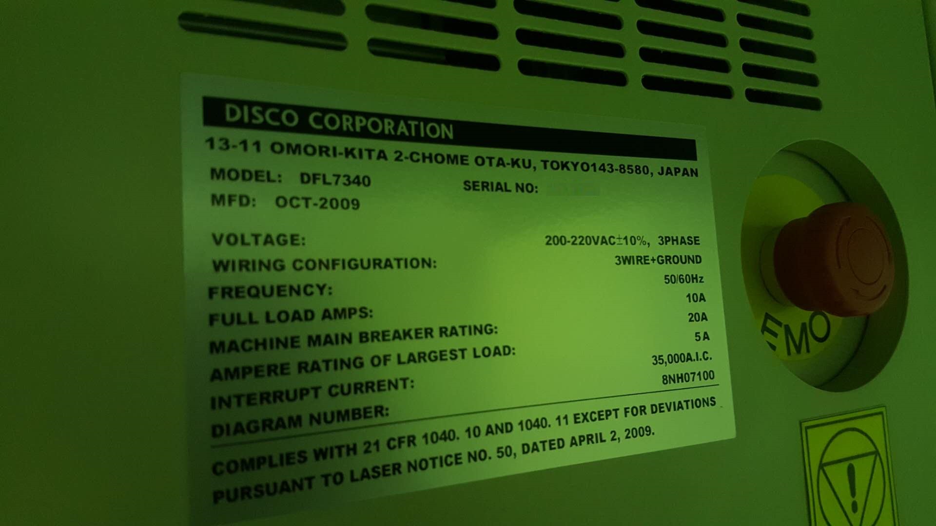 Used Disco DFL7340 Fully Automatic Laser Dicing Saw